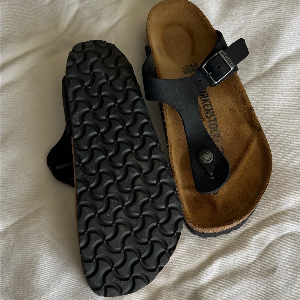 Birkenstock Black and Brown Thong Sandals - Picture 3 of 4